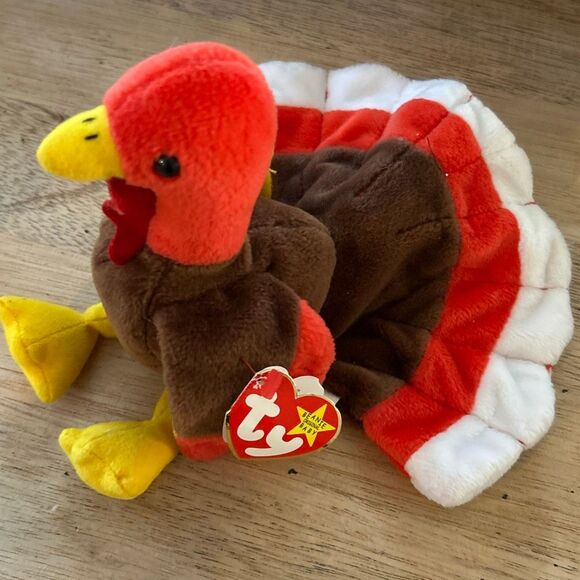 Gobbles 1996 turkey thanksgiving plush beanie baby - Picture 1 of 6